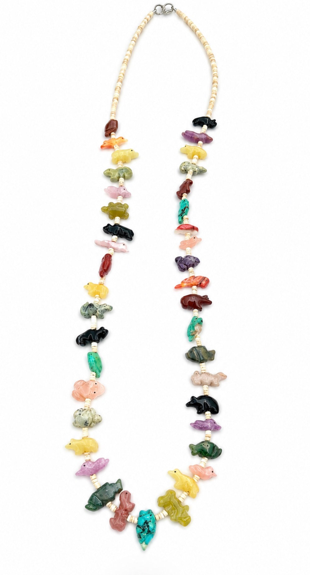 New power animal stacked honey bear necklace really long