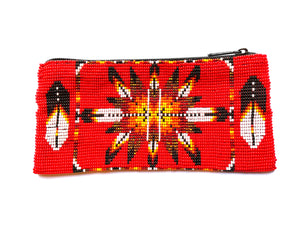 hand beaded morning star zip pouch