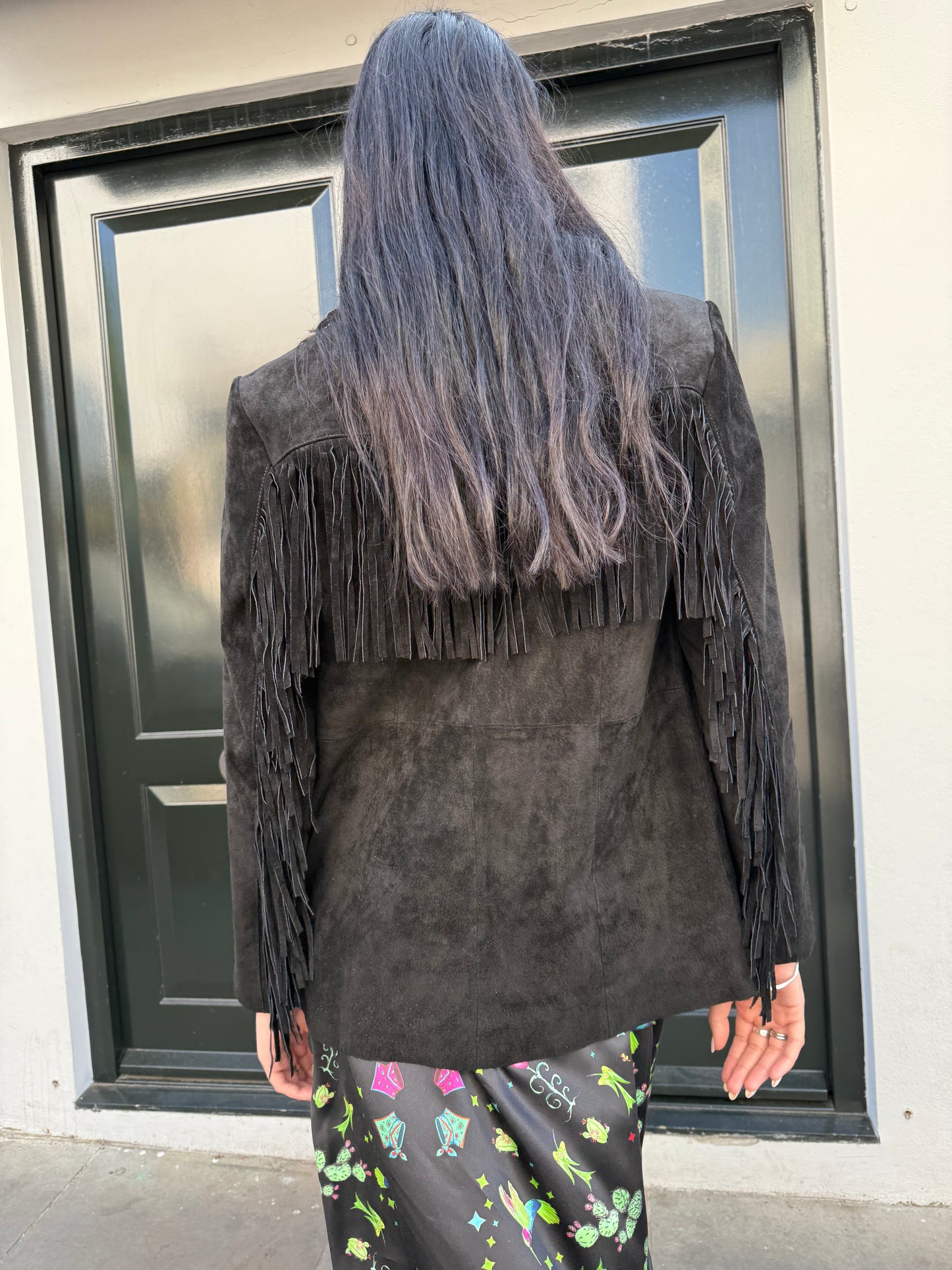 Black fringed jacket
