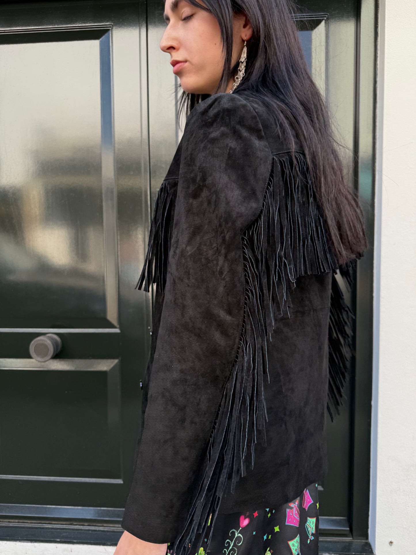 Black fringed jacket