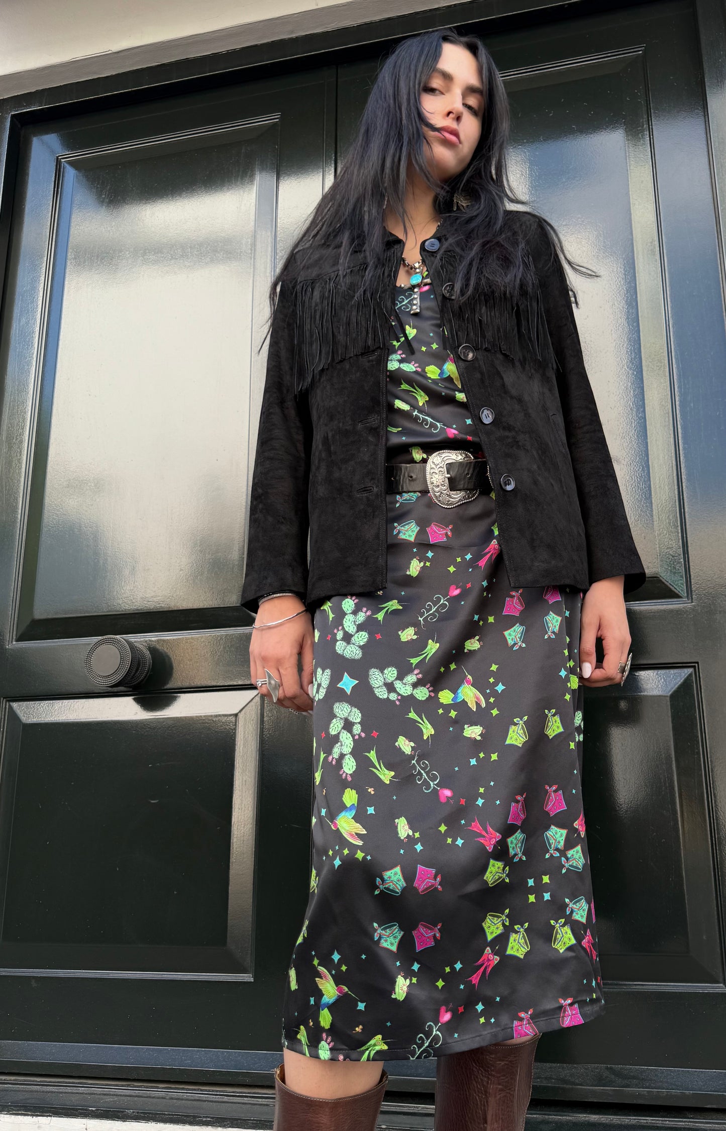 Black fringed jacket