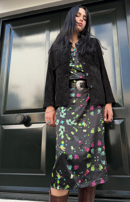 Black fringed jacket