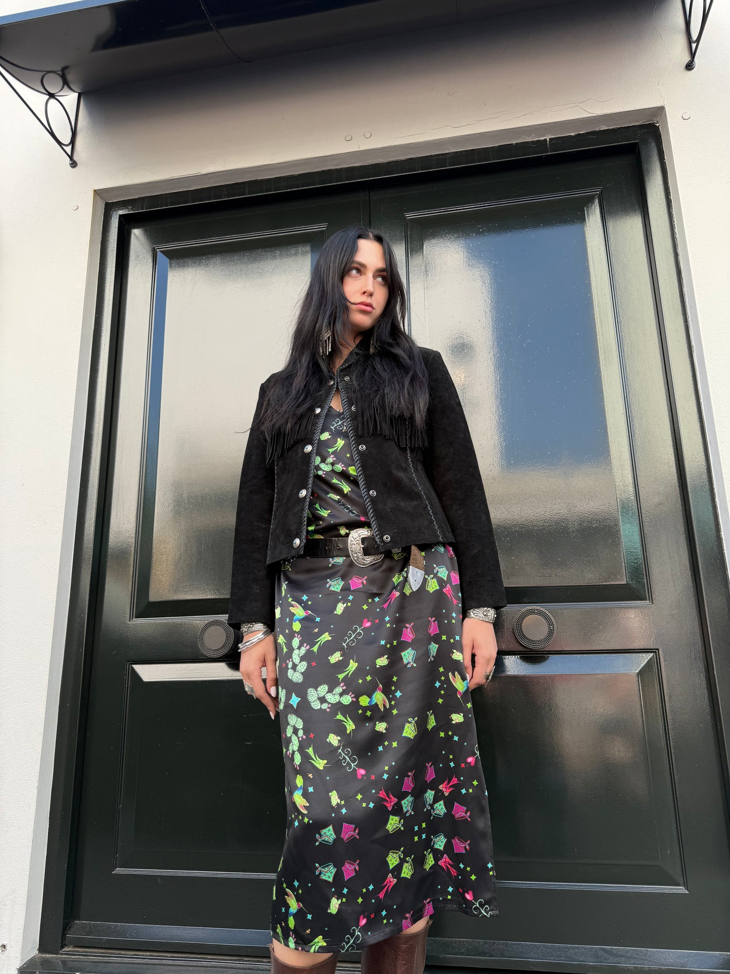 Black fringed jacket