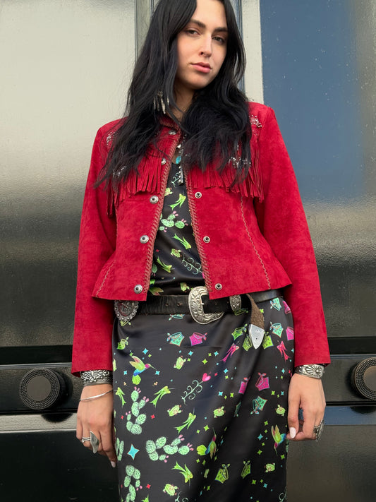 Red fringed jacket
