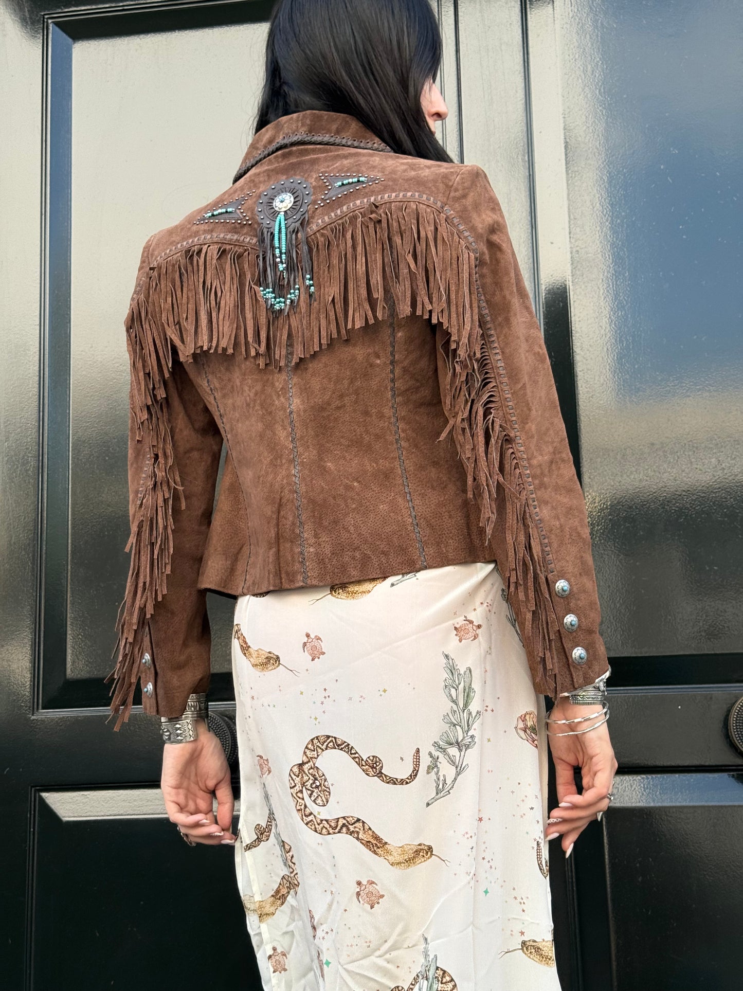 Brown Suede Fringed Jacket