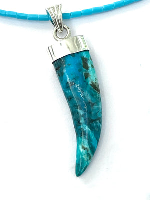 Turquoise carved pendent