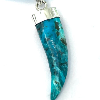 Turquoise carved pendent