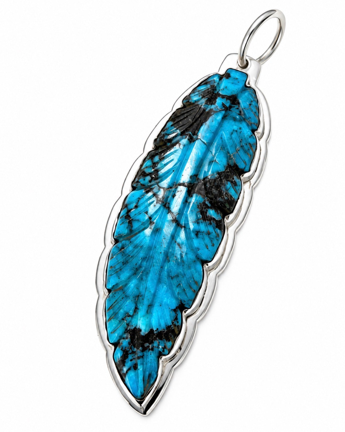 Turquoise feather pendent