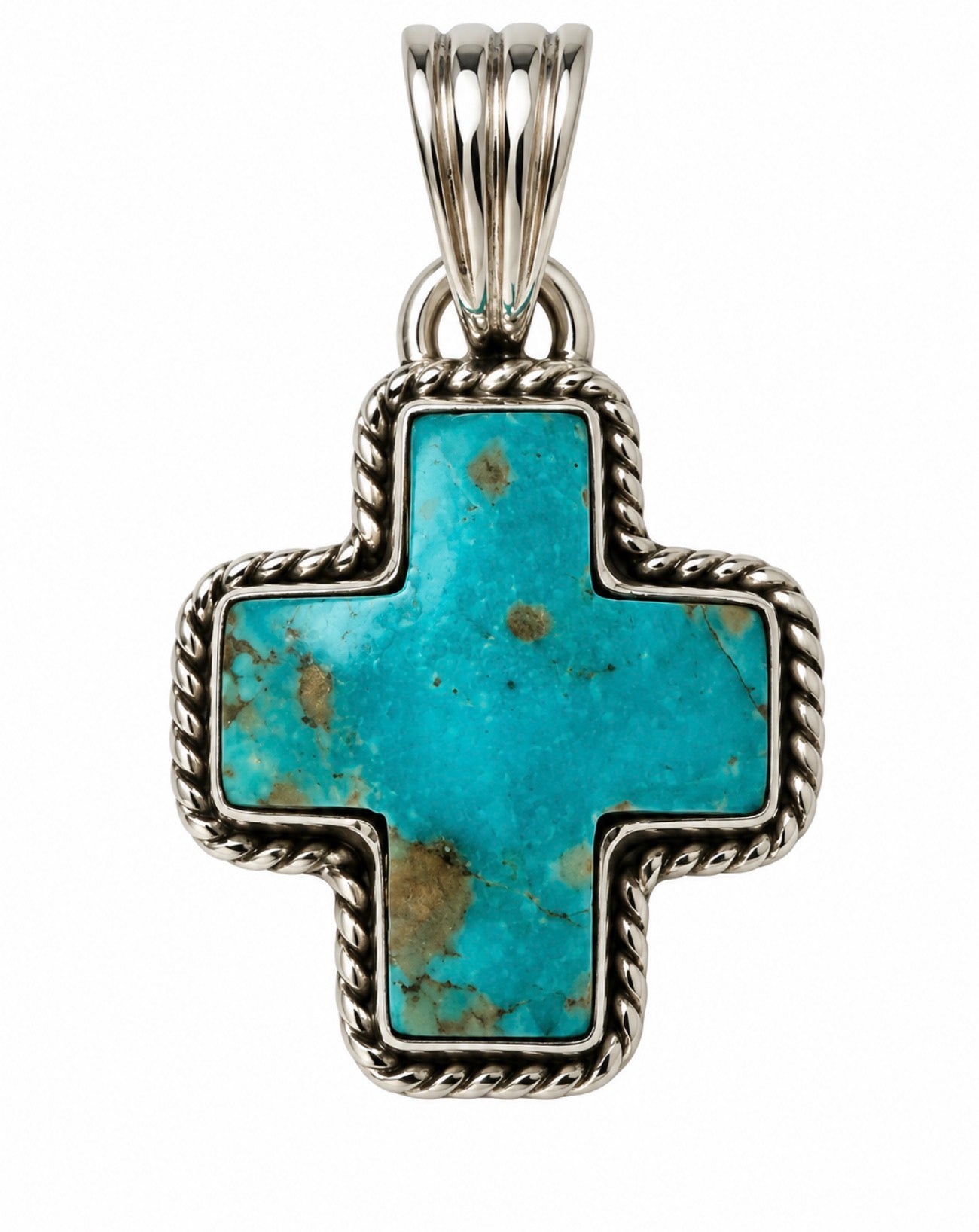 Turquoise pendent cross / four directions