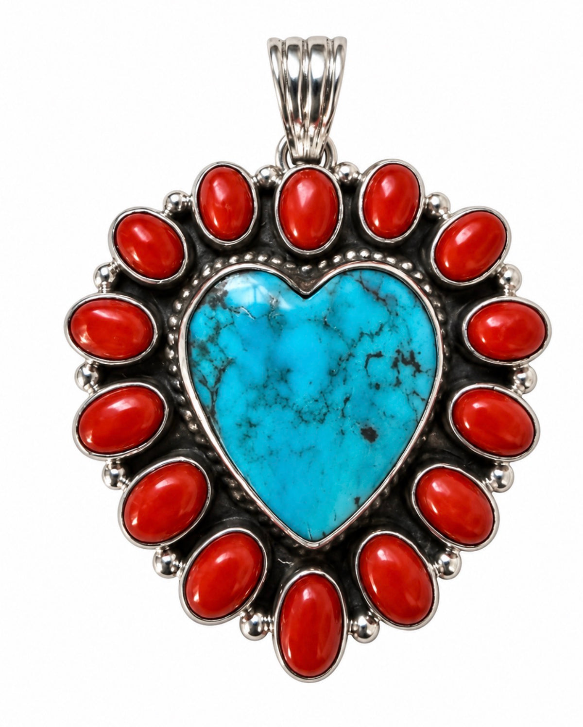 Heart turquoise pendent and necklace 18 inch