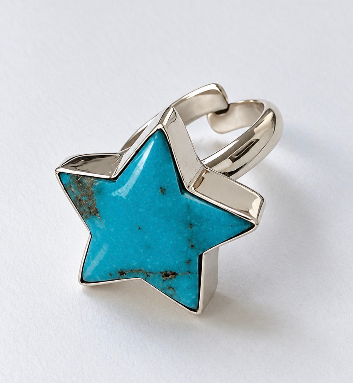 Star ring sterling silver and turquoise