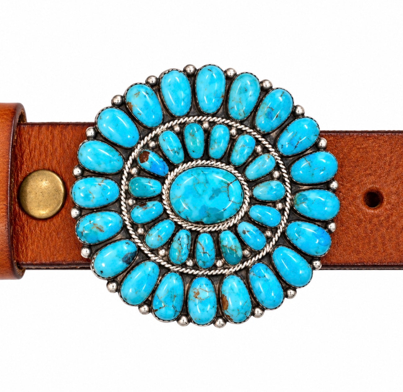 Turquoise sleeping beauty Buckle cluster belt buckle
