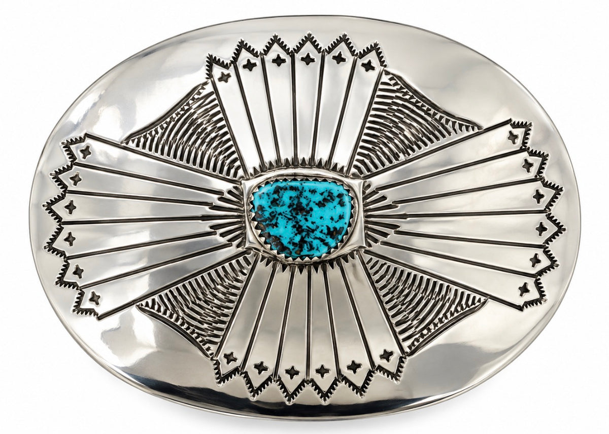 Sterling silver belt buckle Navajo