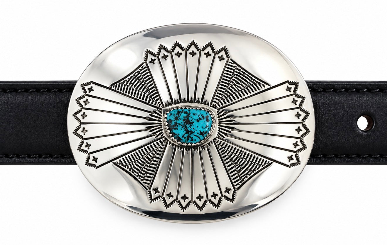 Sterling silver belt buckle Navajo