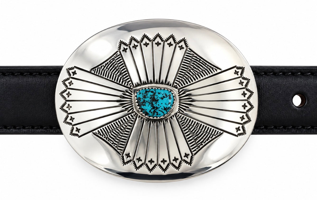 Sterling silver belt buckle Navajo