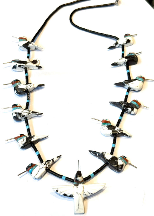 Long hummingbird necklace power animal