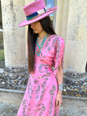 Pink snake / sage dress  dress