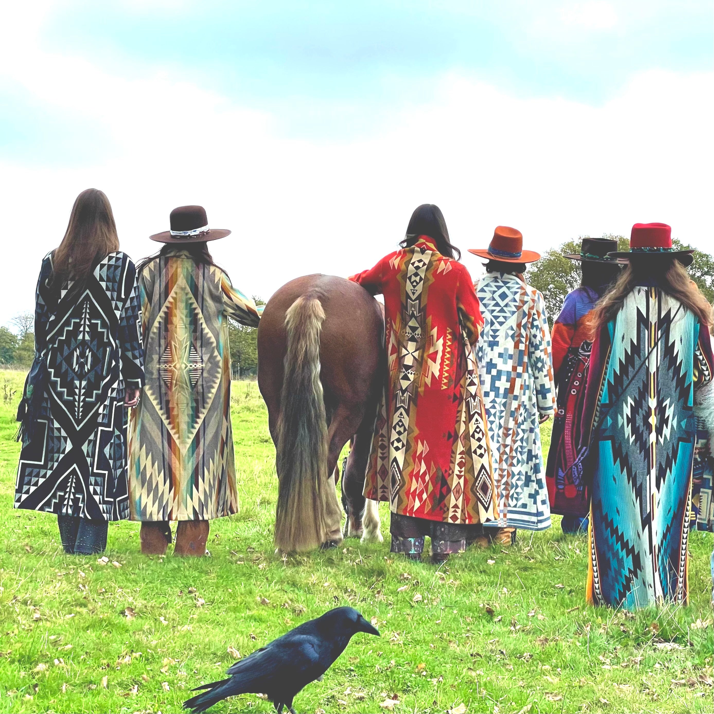 Long black & white coat