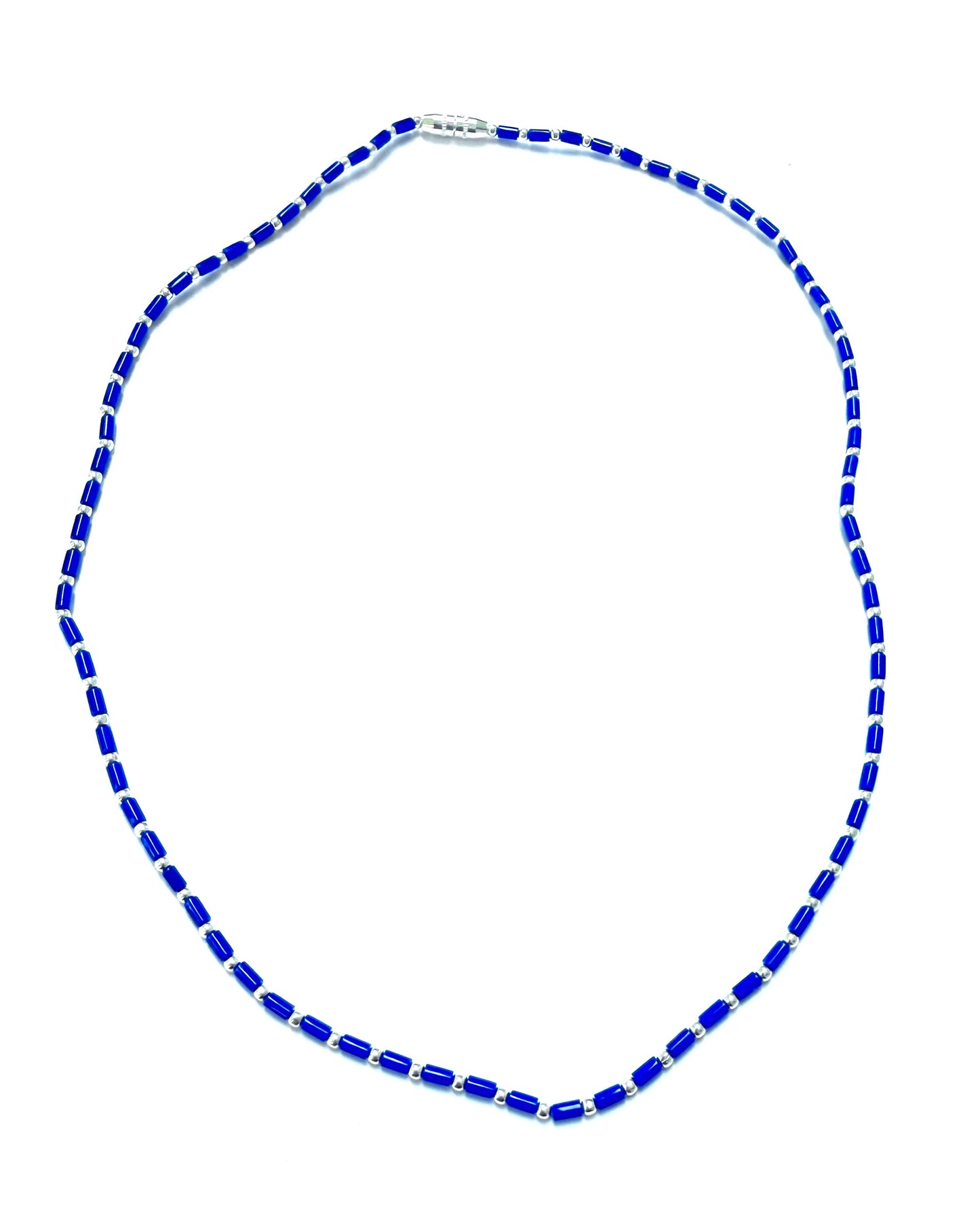 Lapis micro sterling silver necklace