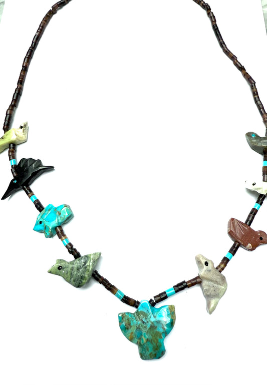 Short NEW artist large stone power animal necklace Short