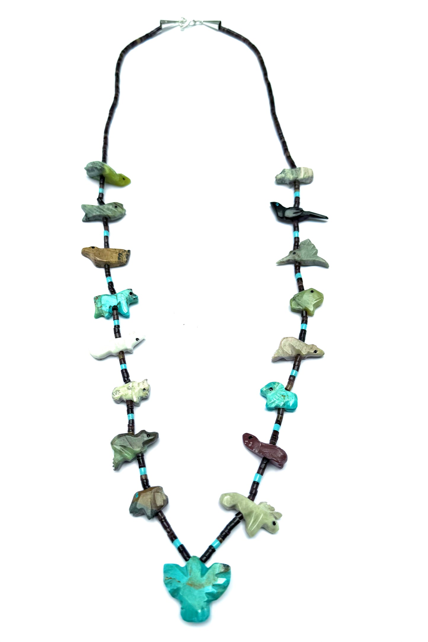 NEW long power animal necklace multi stone