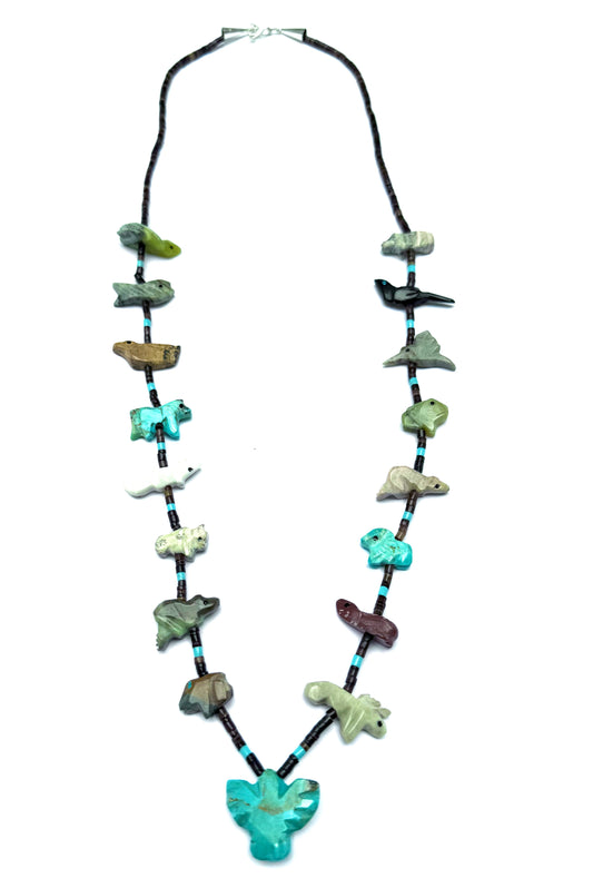 NEW long power animal necklace multi stone