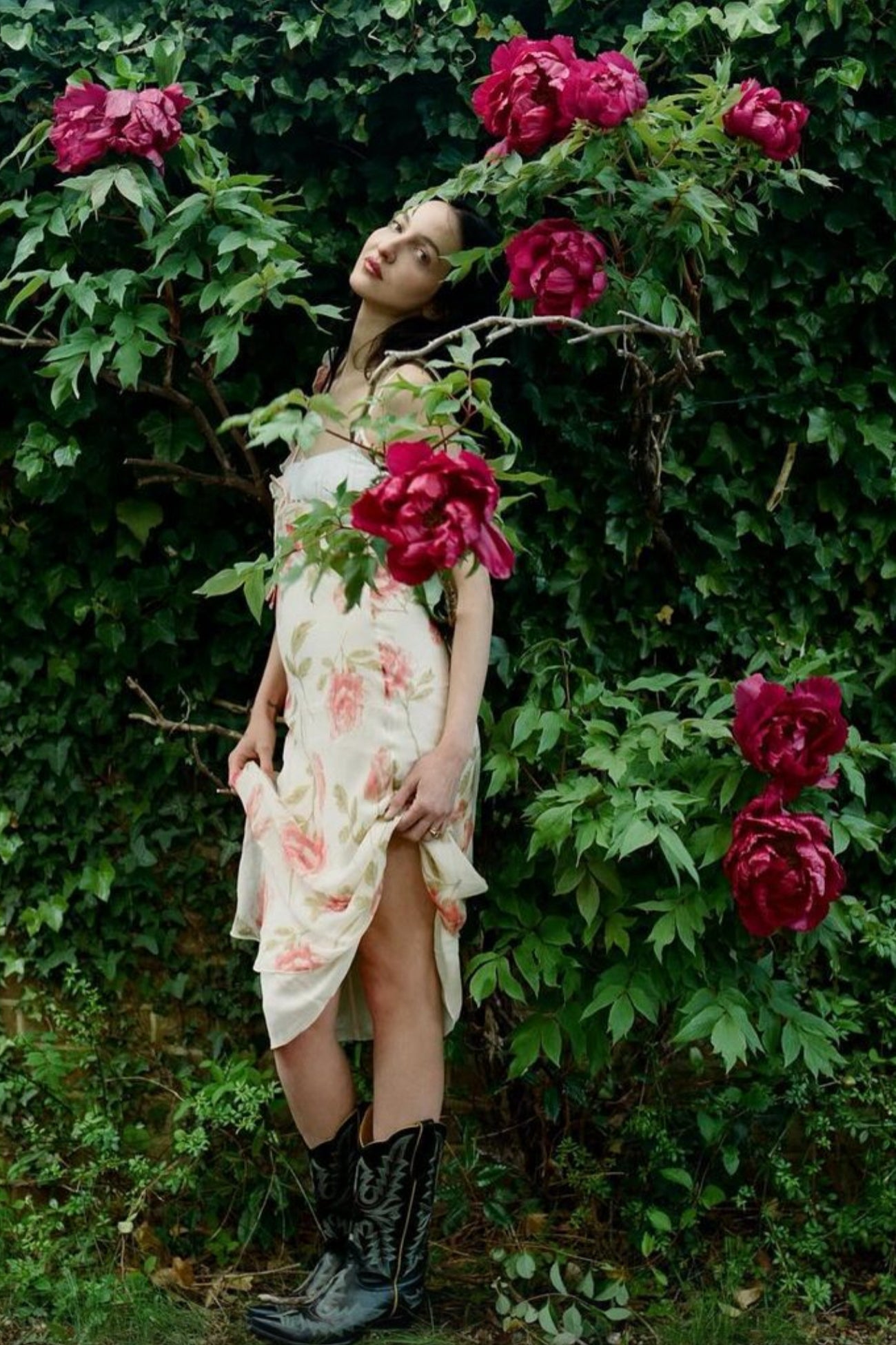 Black boots with stitching