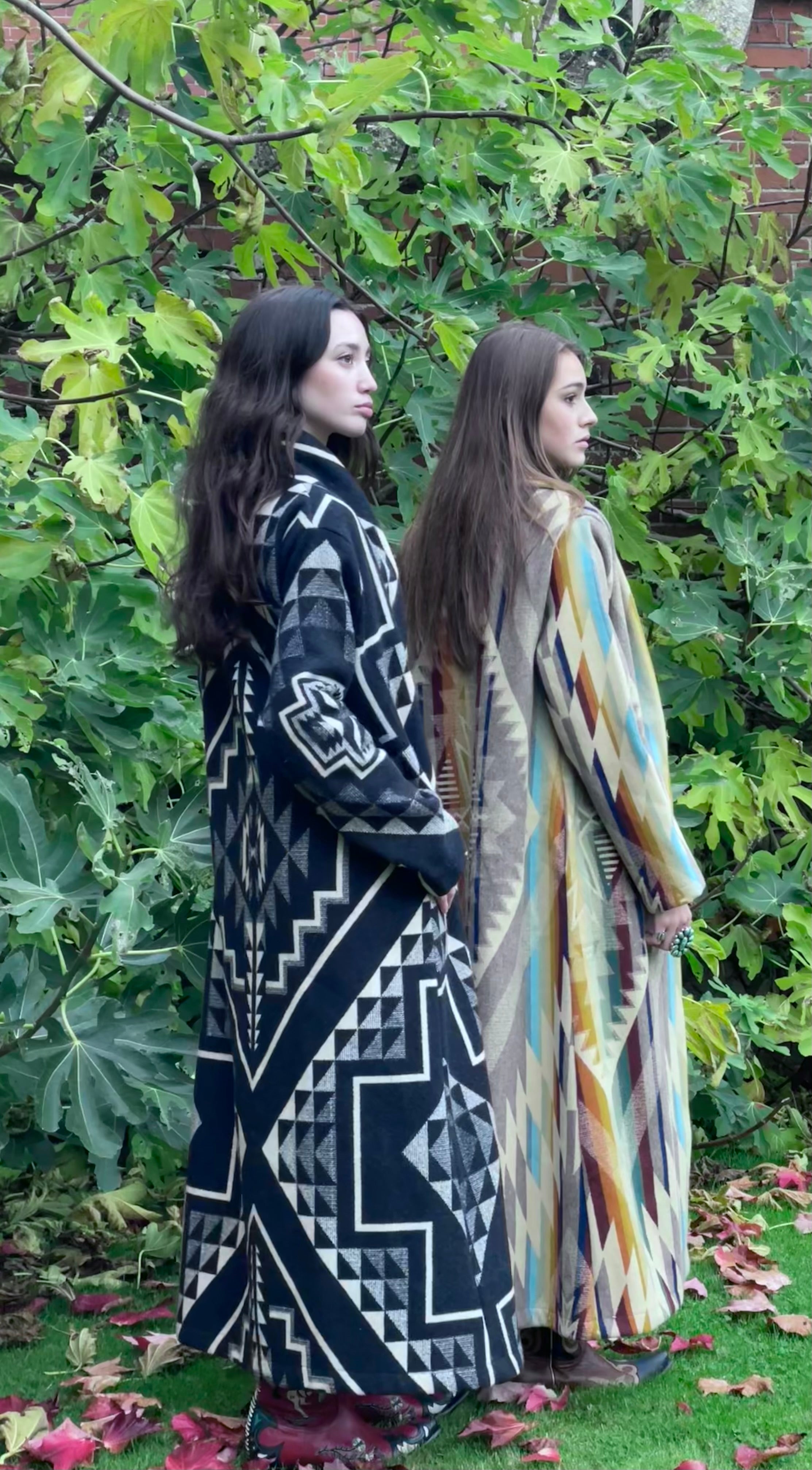 Long black & white coat