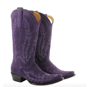 Purple suede boots hand made Jessie western
