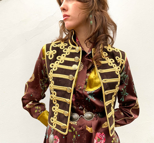 Jessie Gilet suede military waistcoat