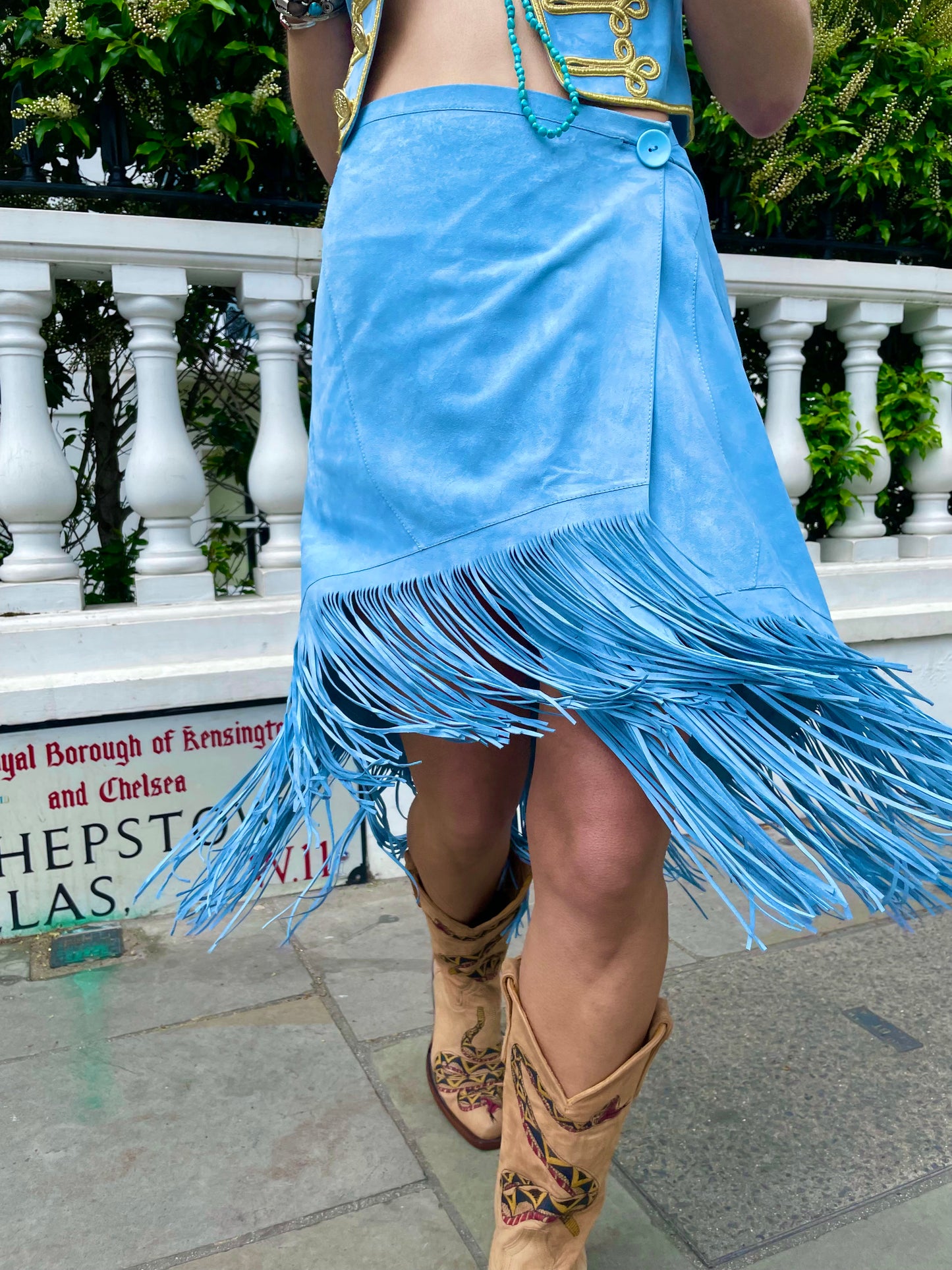 Jessie Western skirt brand Suede light blue skirt pre order