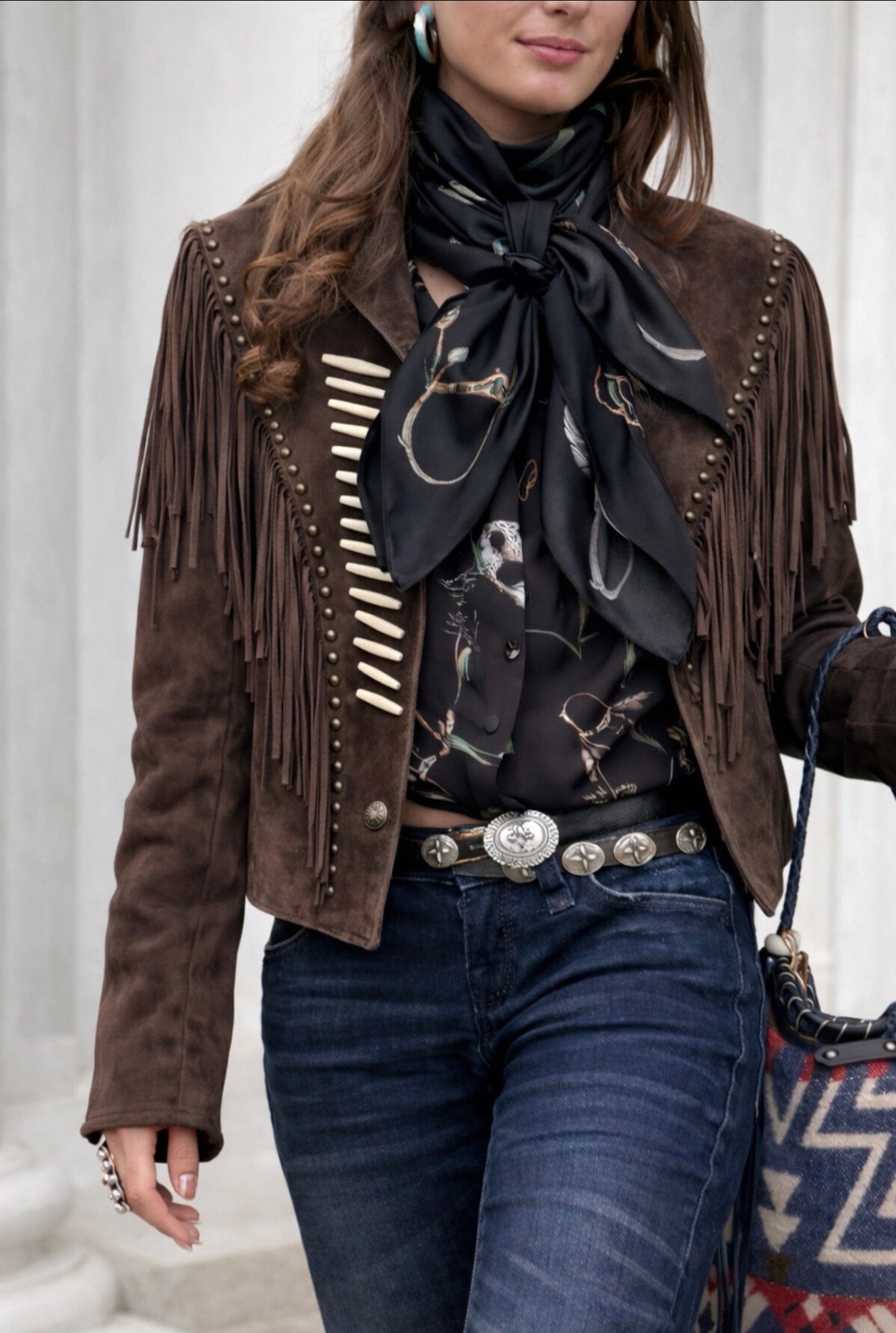 Suede fringed jacket