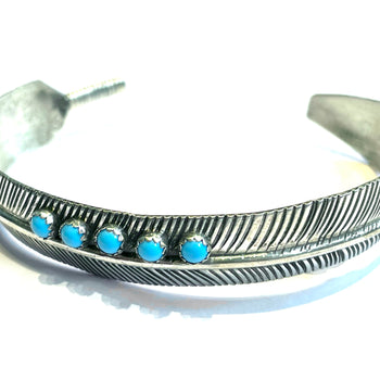 Feather sterling silver bracelet