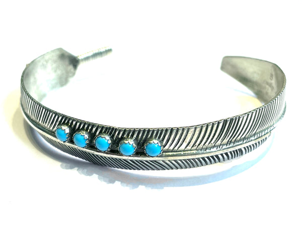 Feather sterling silver bracelet