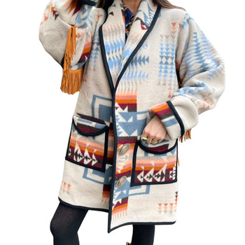 Jessie Western fringed oversize coat