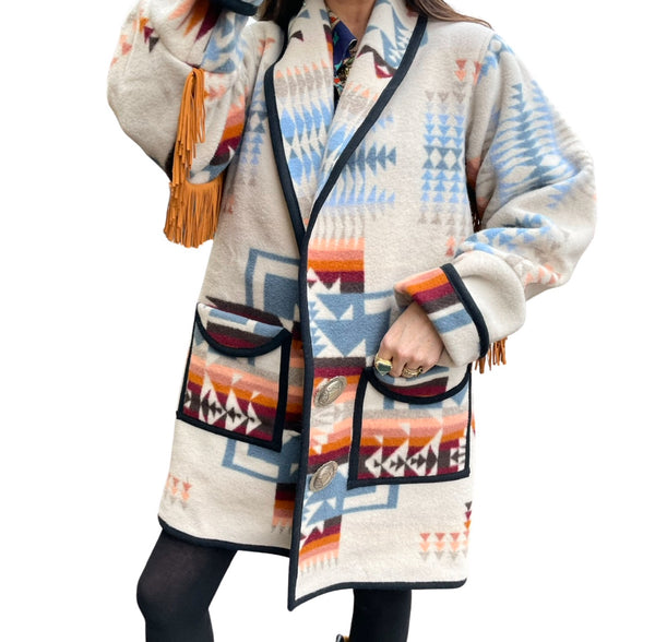 Jessie Western fringed oversize coat