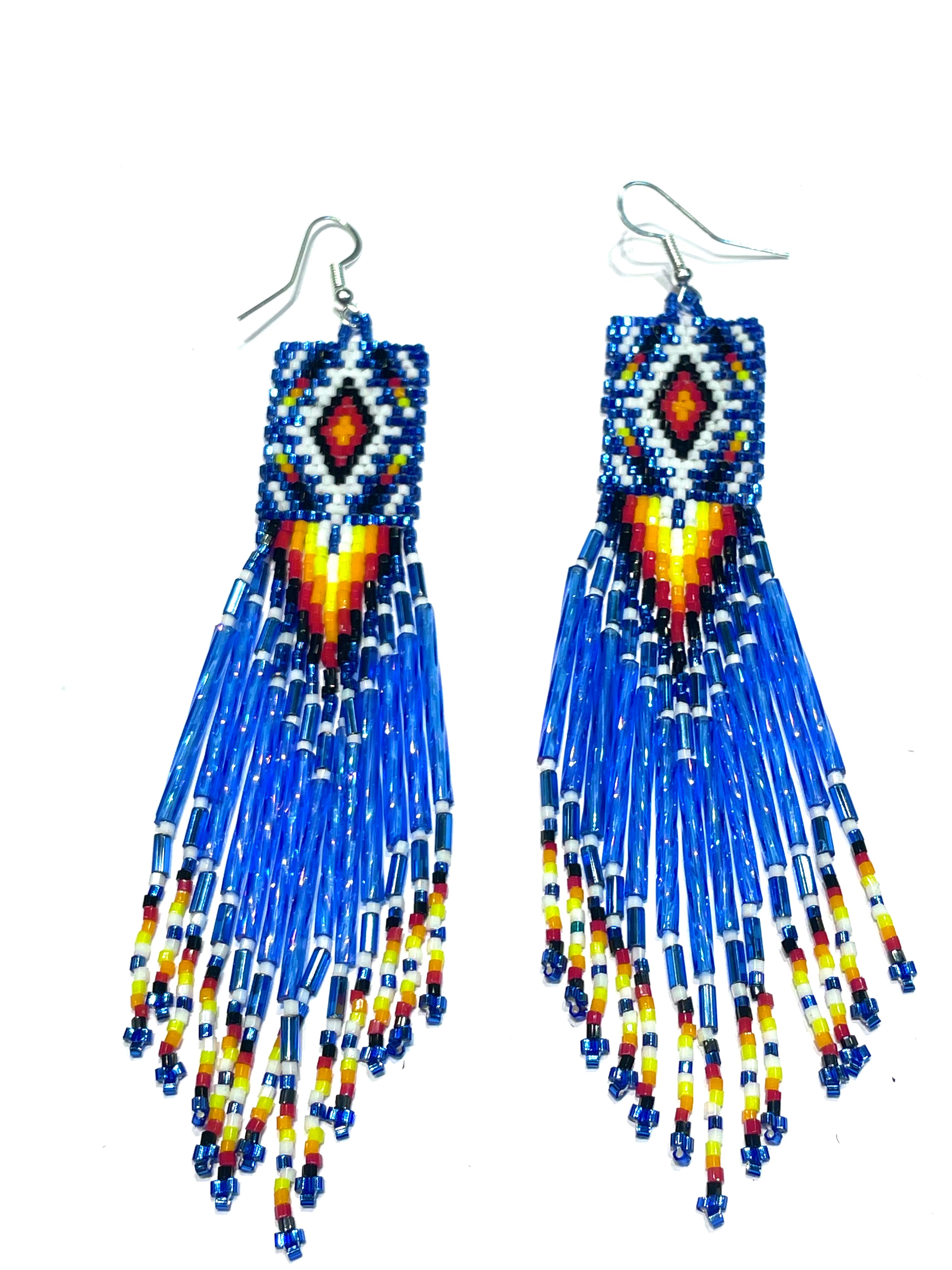 Beaded glass earrings