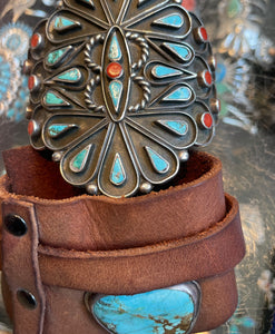 Bracelet and leather bracelet