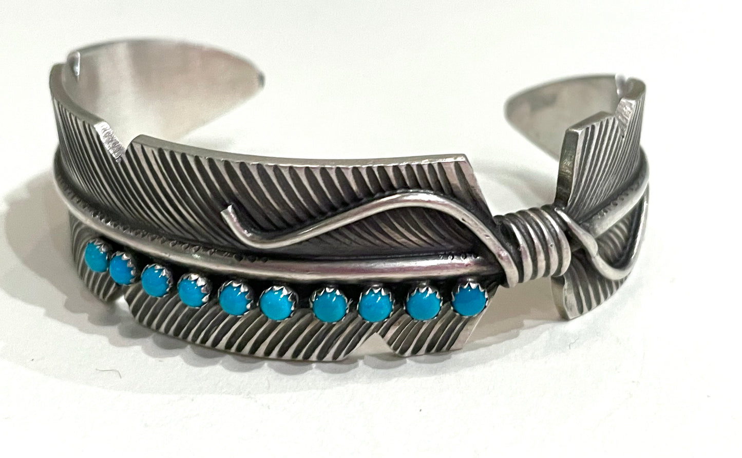 Feather bracelet Heavy gauge silver