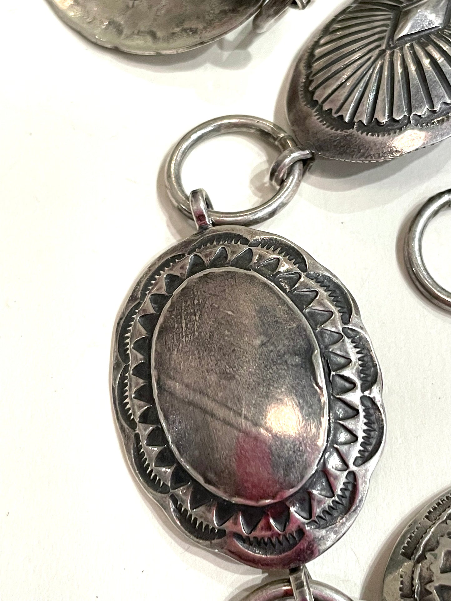 Navajo belt sterling silver concho belt