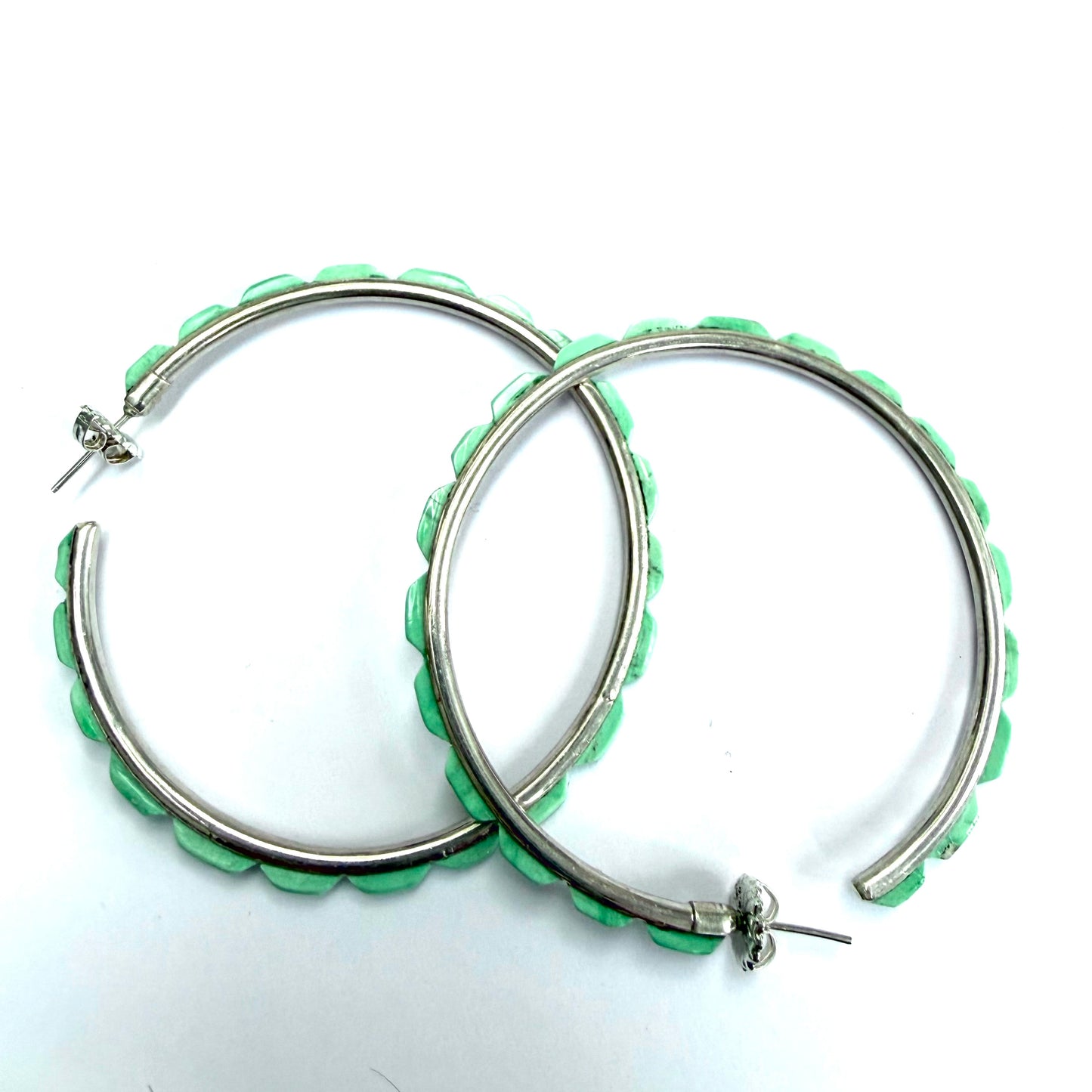 Stunning turquoise Hoop  earrings