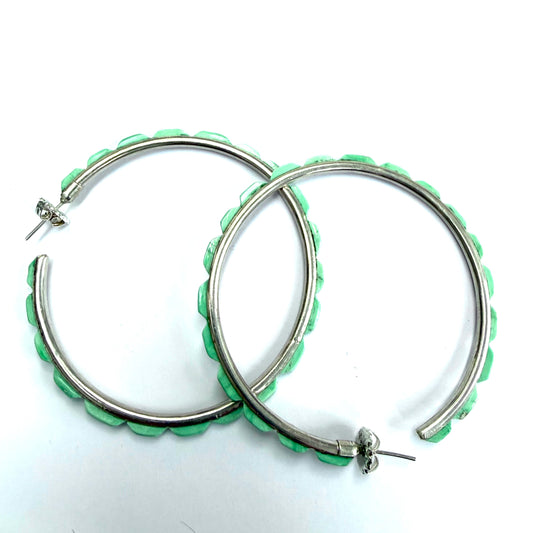 Stunning turquoise Hoop  earrings