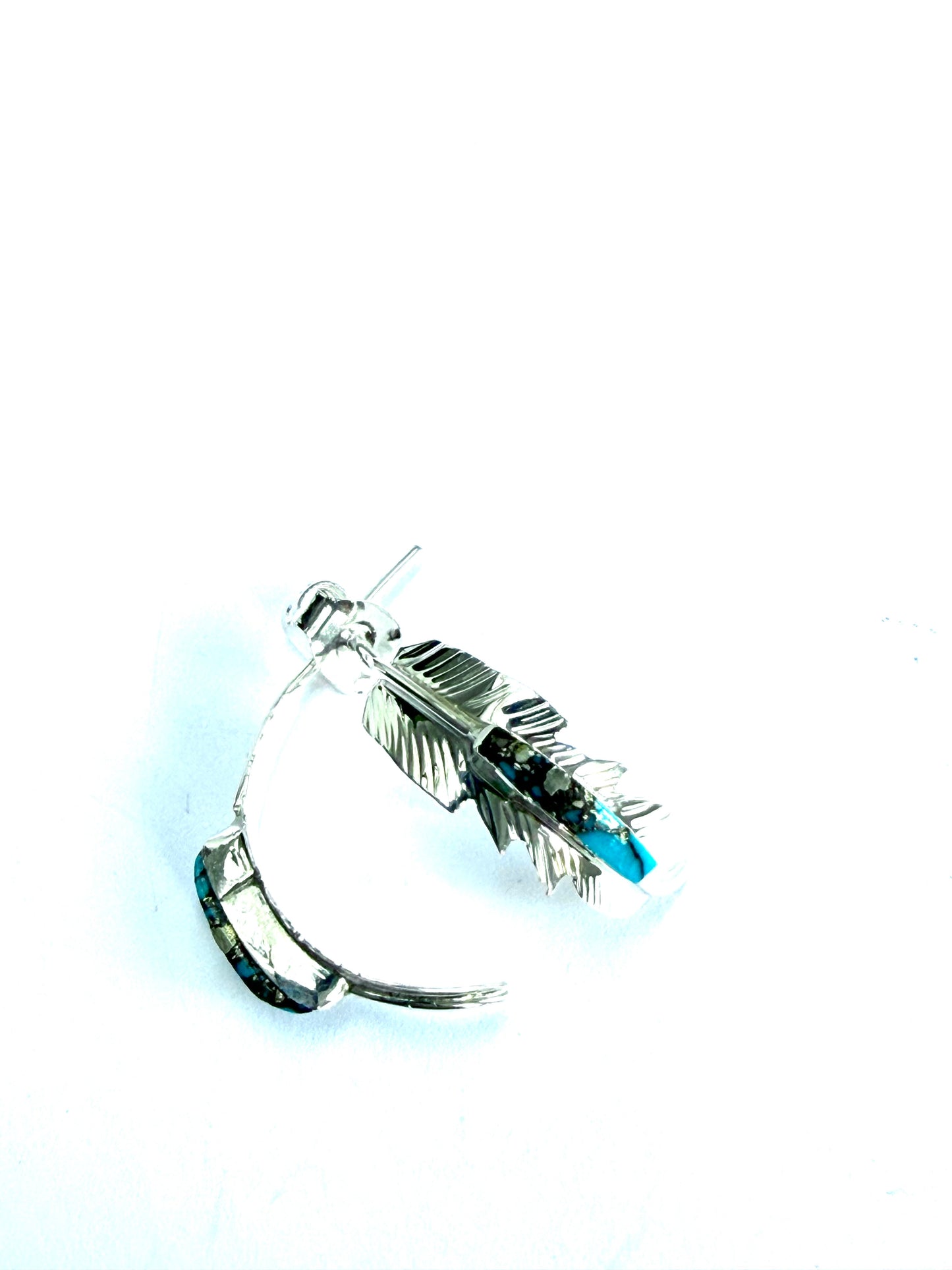 Hoop feather earrings