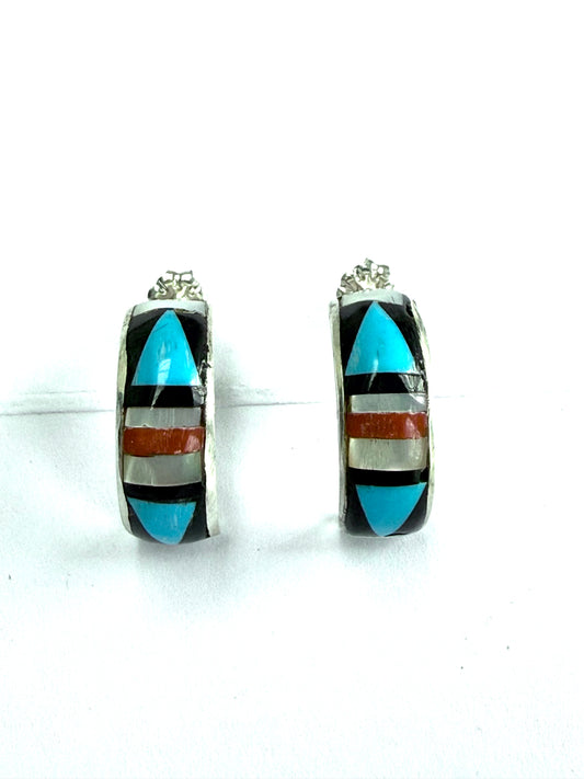 Zuni inlaid hoop
