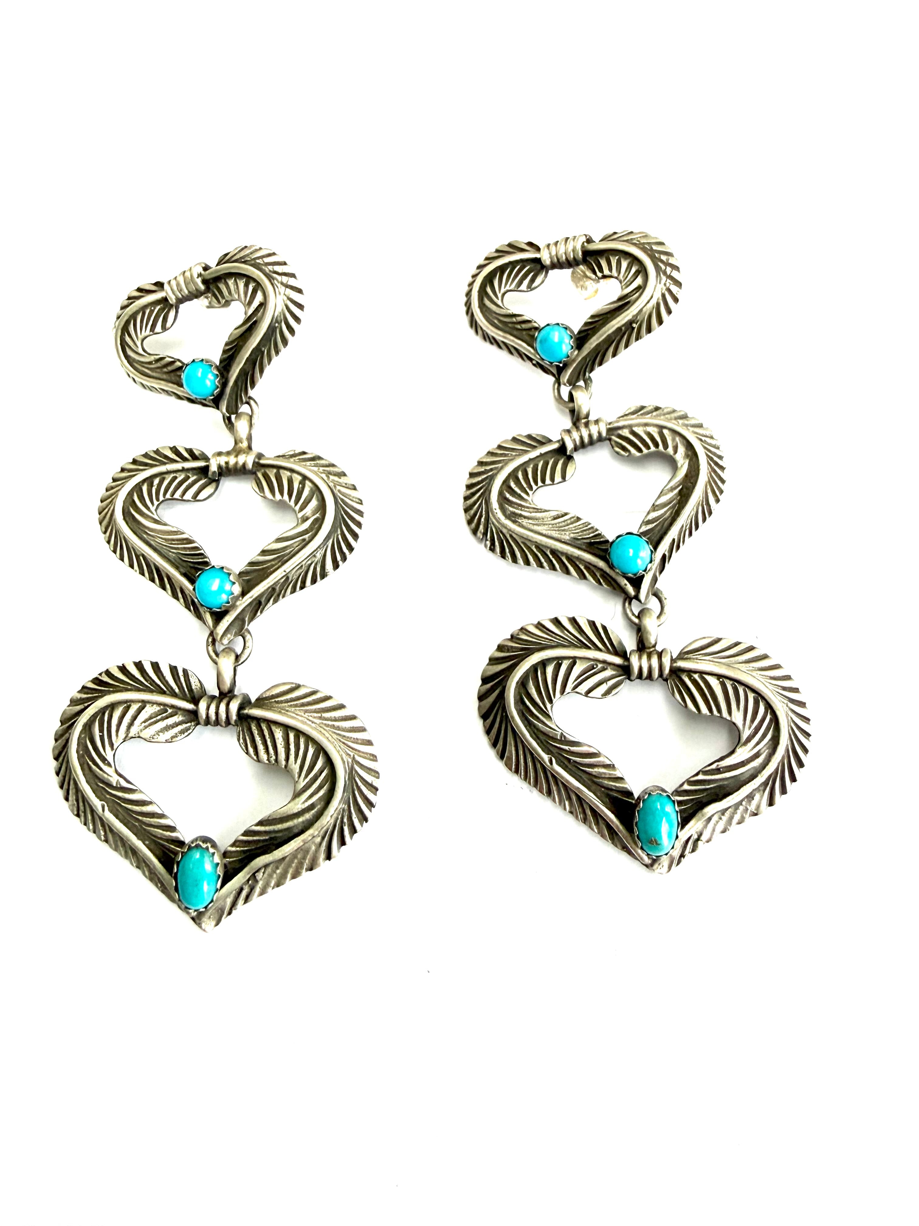 Beutifull heart earrings turquoise
