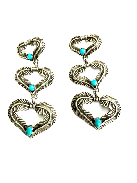 Beutifull heart earrings turquoise