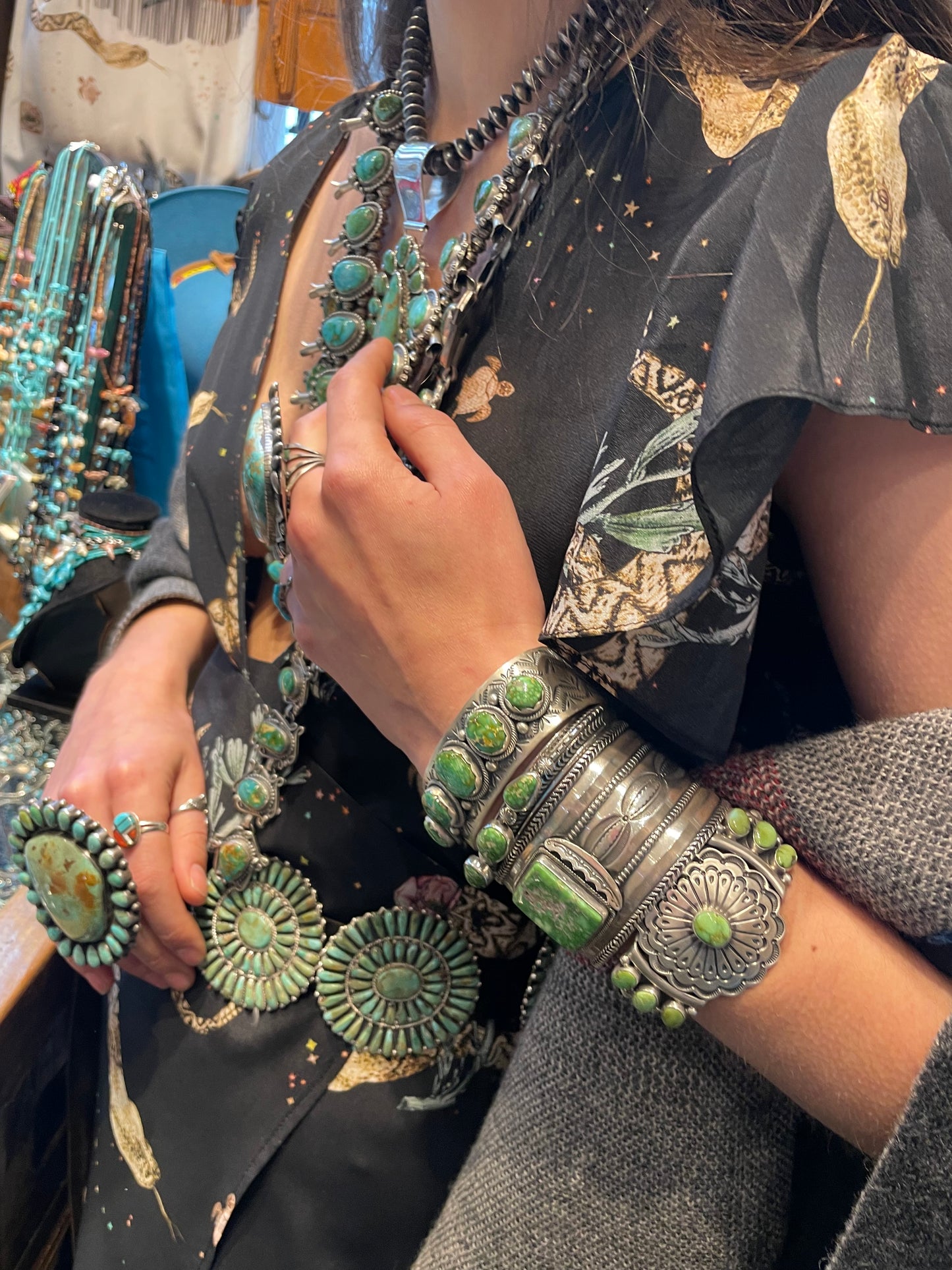 Amazing Navajo green turquoise bracelet