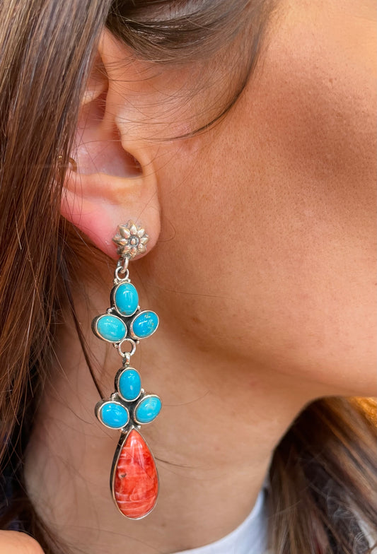 Turquoise long earrings