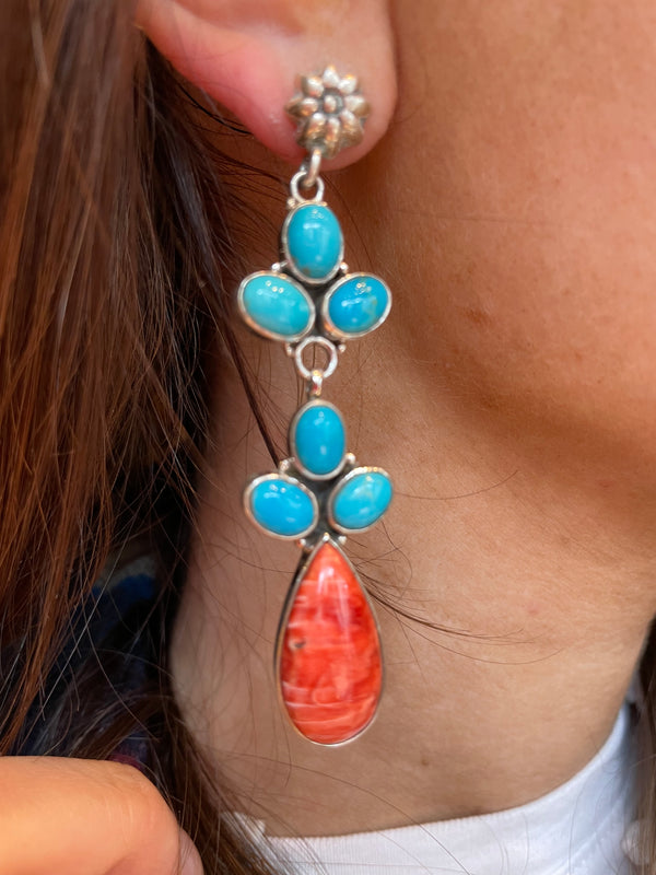 Turquoise long earrings