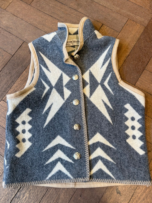 Blanket gilet sterling silver buttons